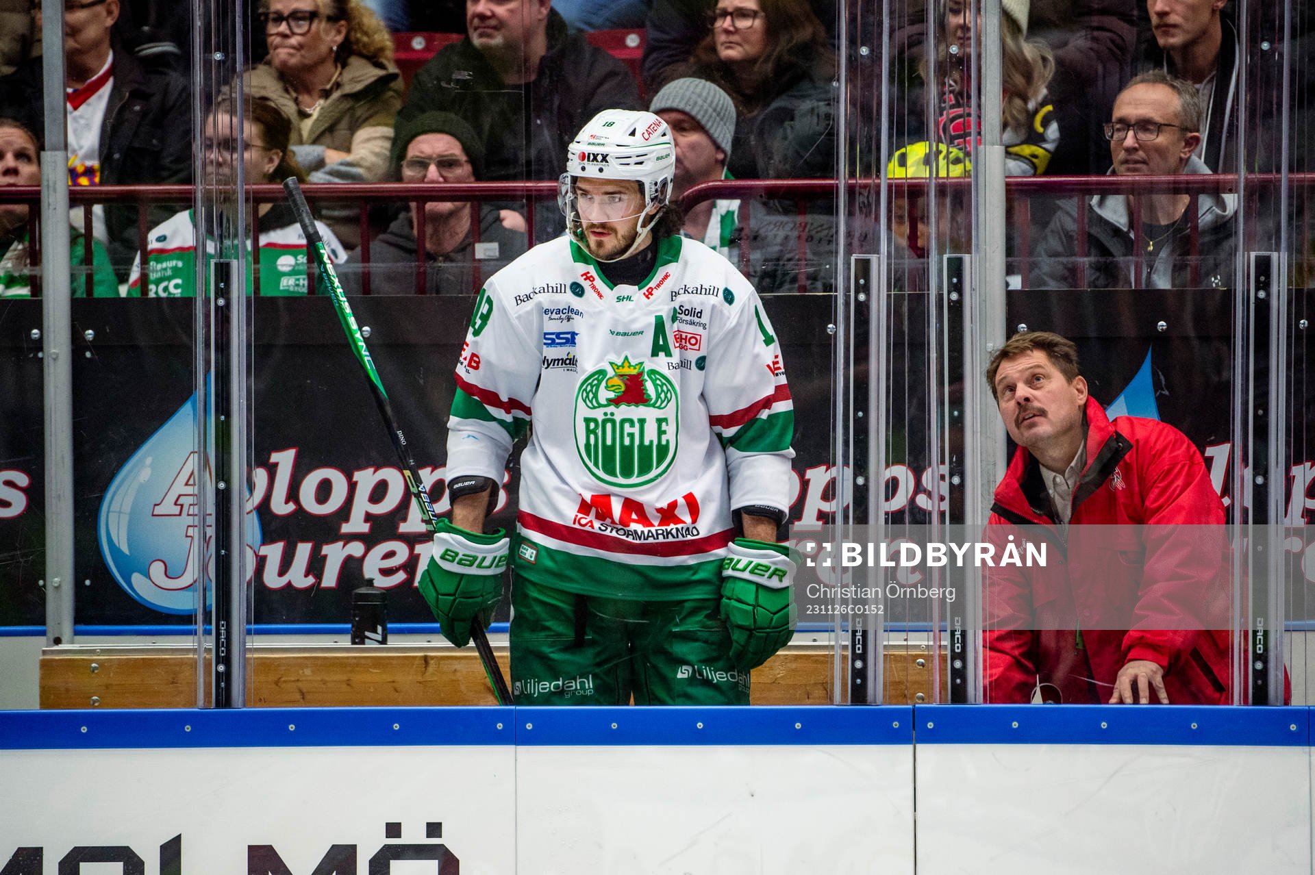 Rögles Dennis Everberg i utvisningsbåset