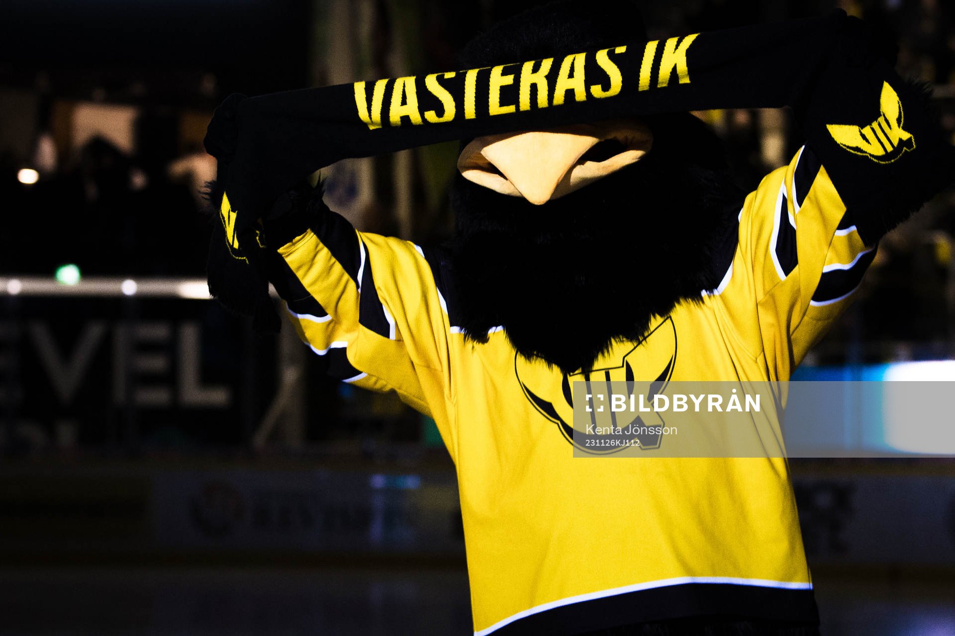 Västerås maskot med en halsduk