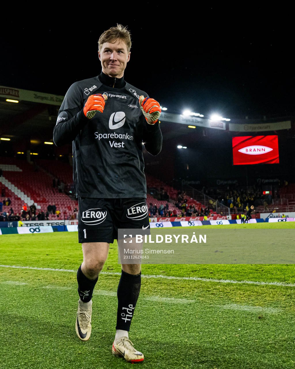 Mathias Dyngeland of Brann celebrates