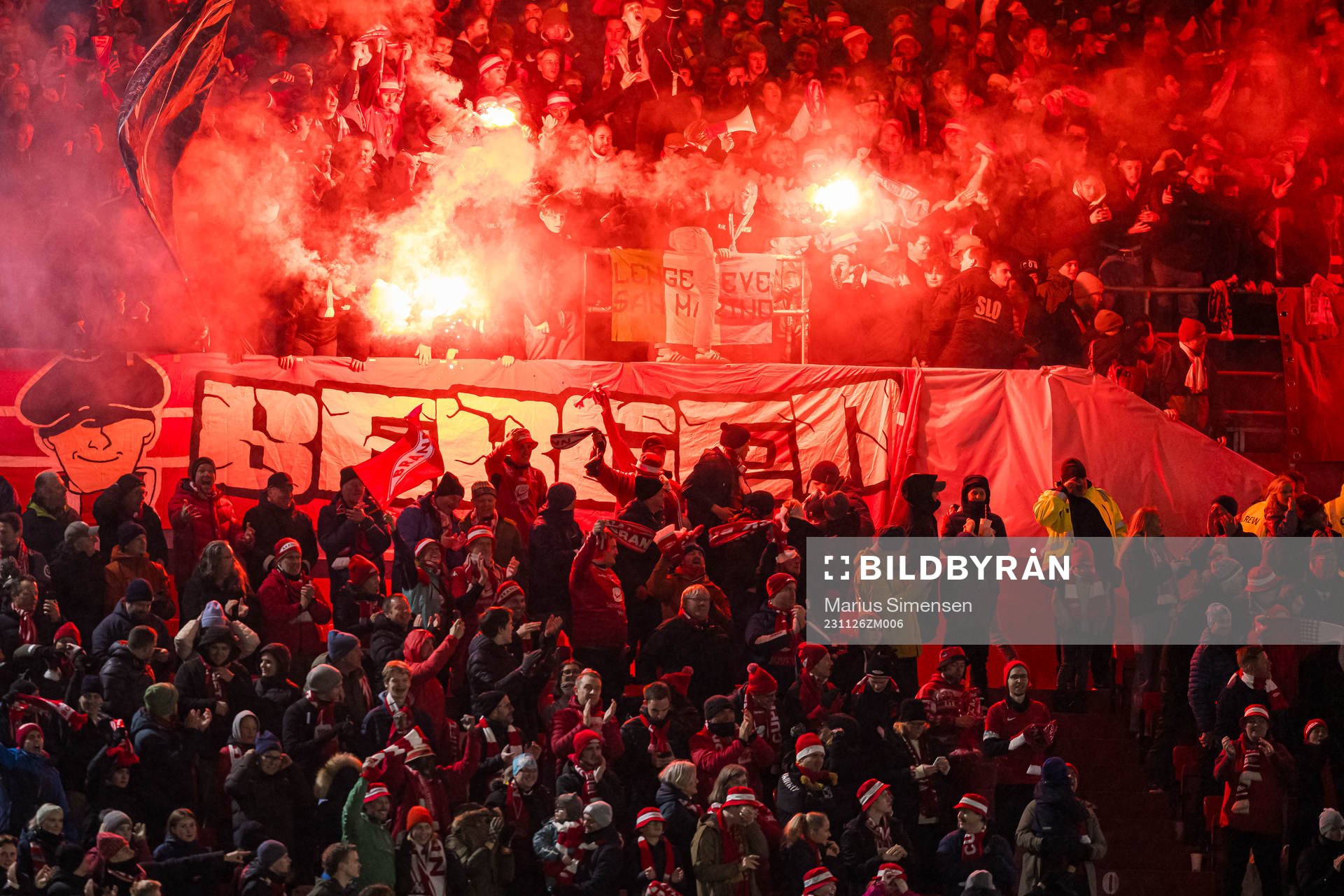 Spectators in the stands