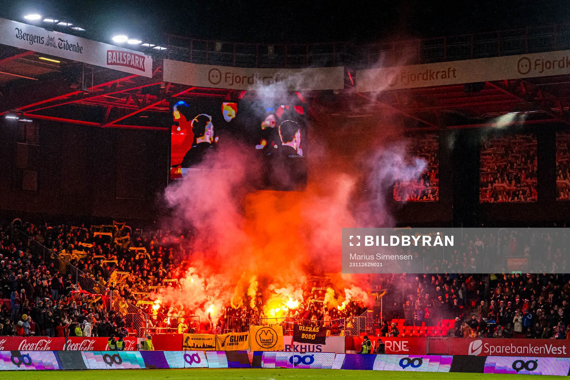 Spectators in the stands