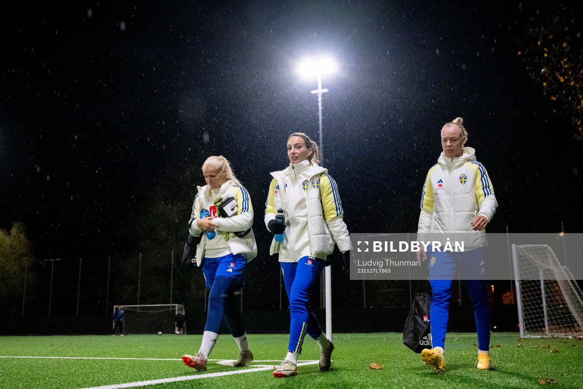 Goalkeeper Emma Holmgren , Kosovare Asllani and Caroline