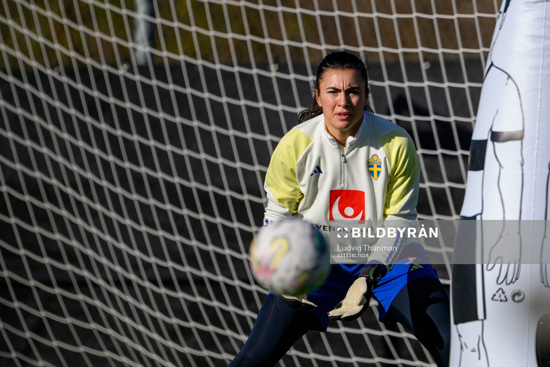Goalkeeper Zecira Musovic of Sweden of the women’s