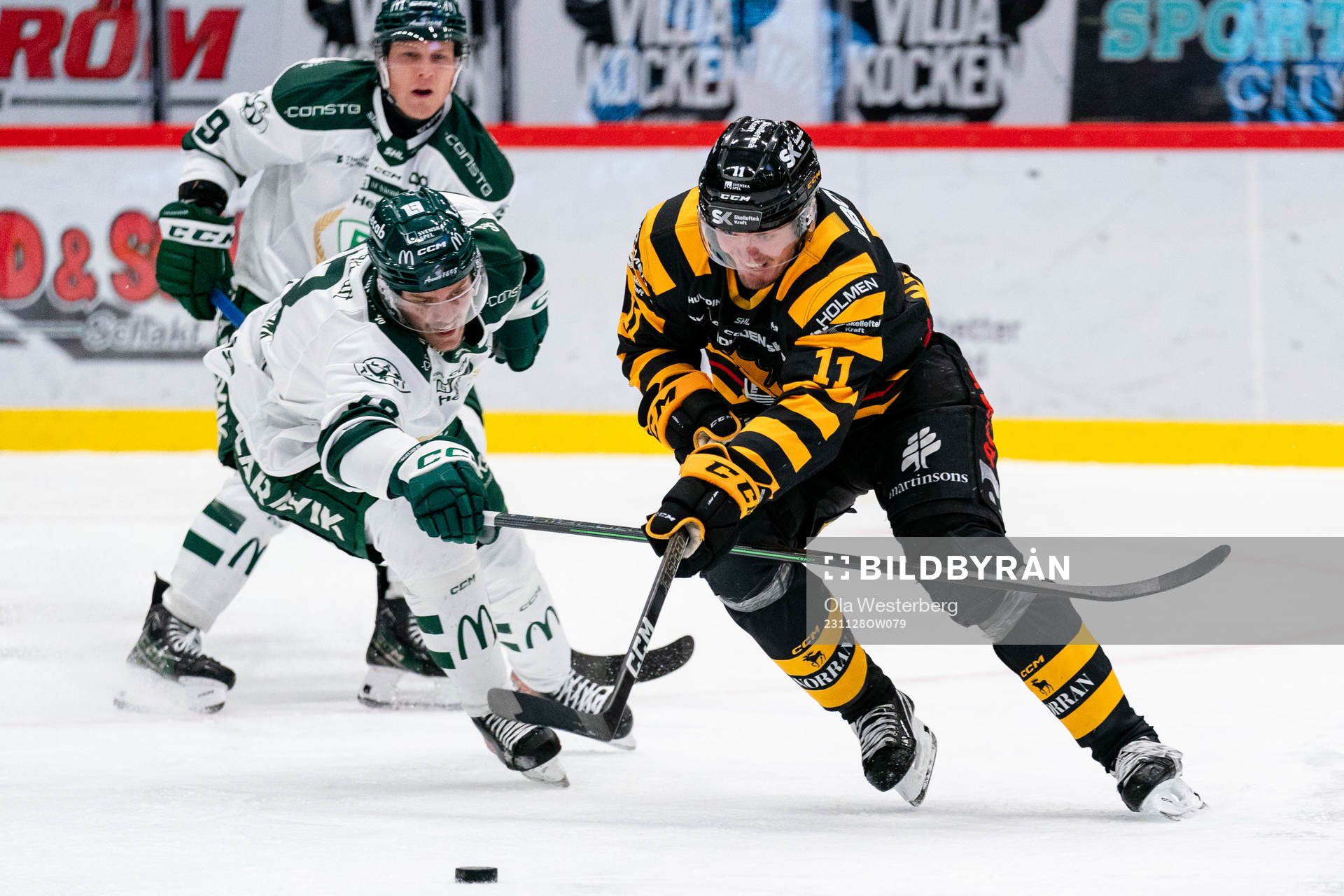 Färjestads Joel Kellman och Skellefteås Max Lindholm