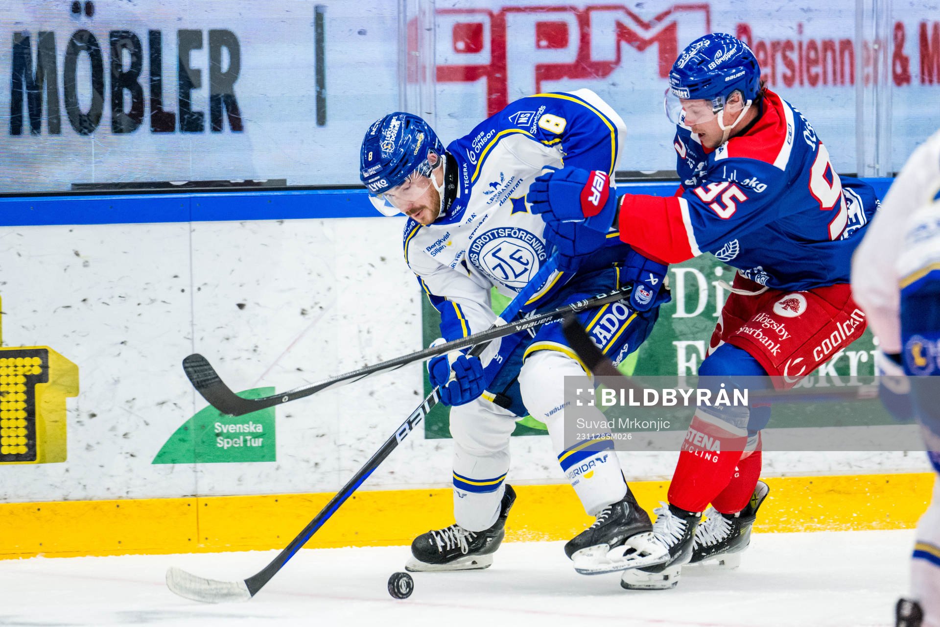 Leksands IFs Matt Caito och IK Oskarshamns Nick Olesen