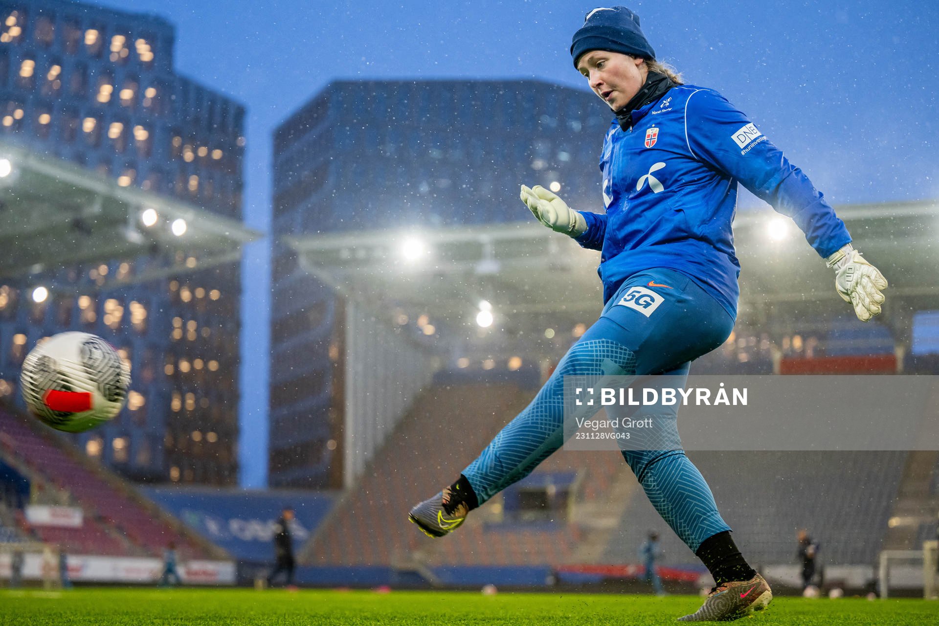 Goalkeeper Aurora Mikalsen of the Norwegian women's