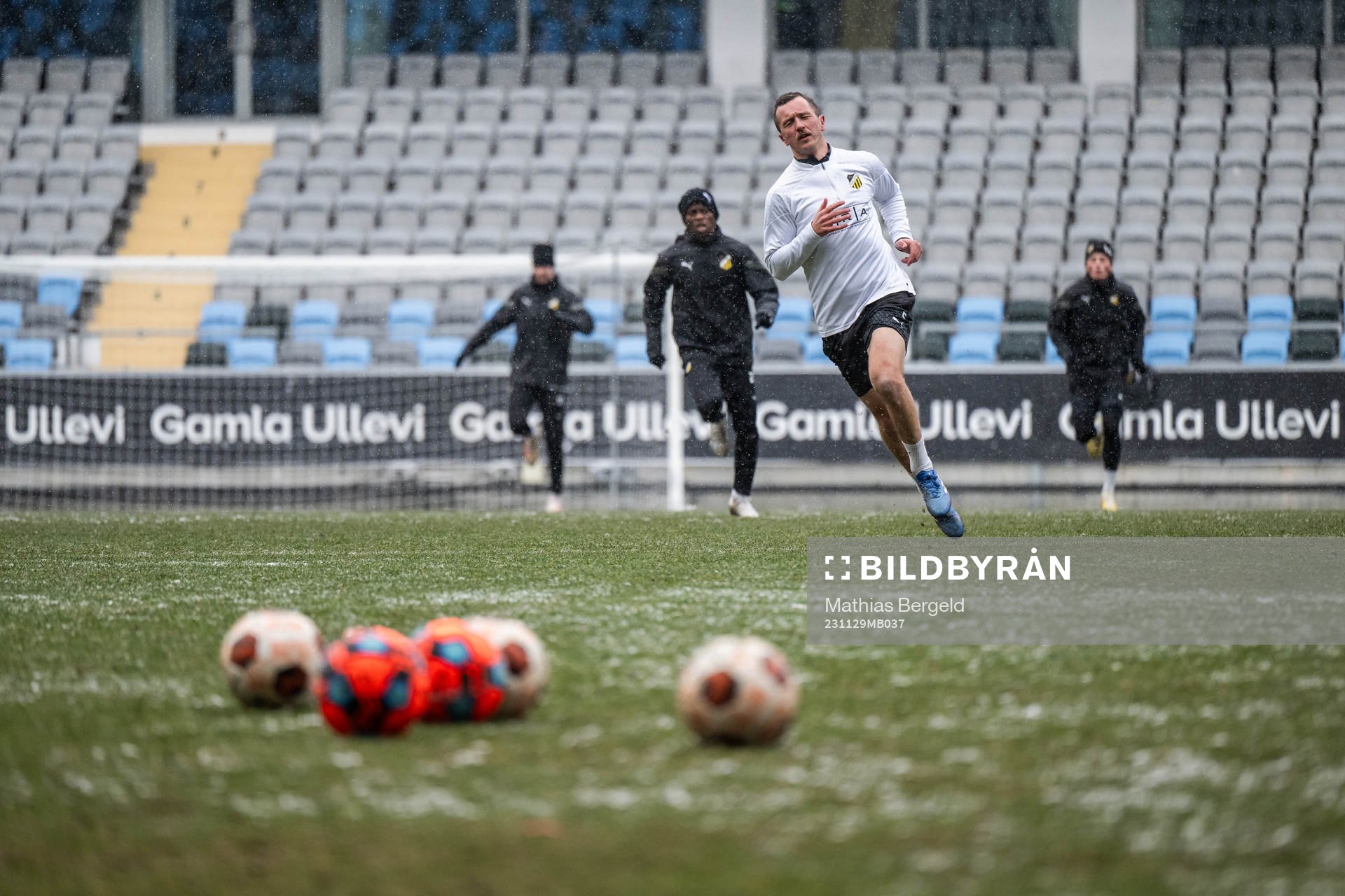 Even Hovland during a training session with Häcken on November 29, 2023 in Gothenburg. 