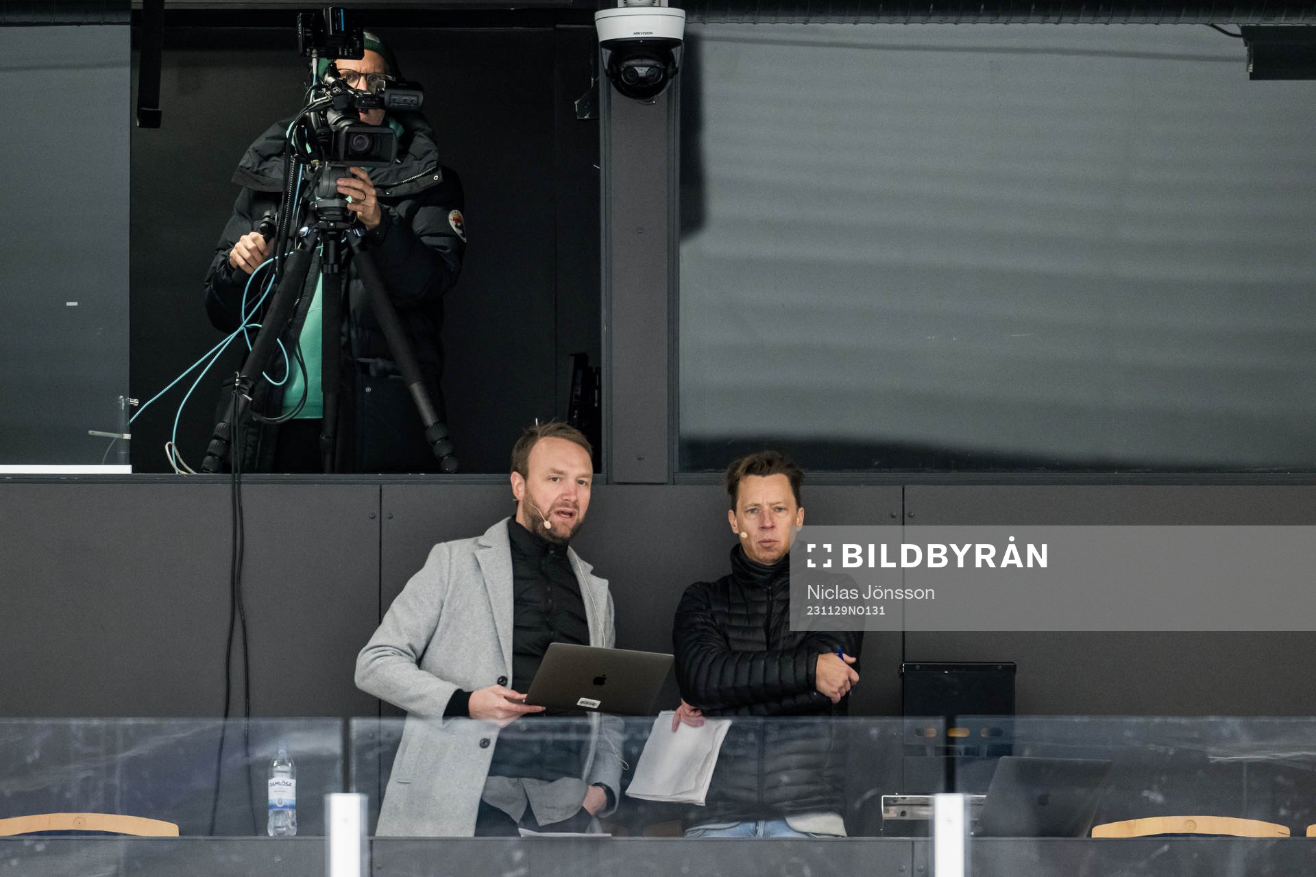 Helsingborg Dagblads sportchef Daniel Rooth och reporter