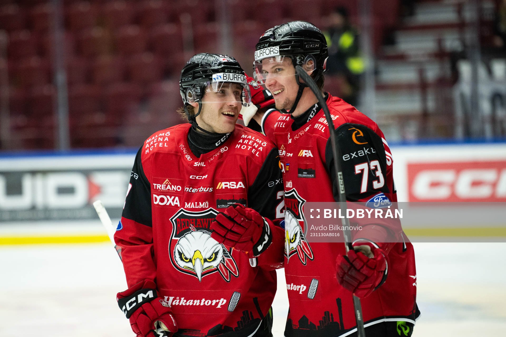 Malmö Redhawks Janne Kuokkanen och Adam Ollas Mattsson