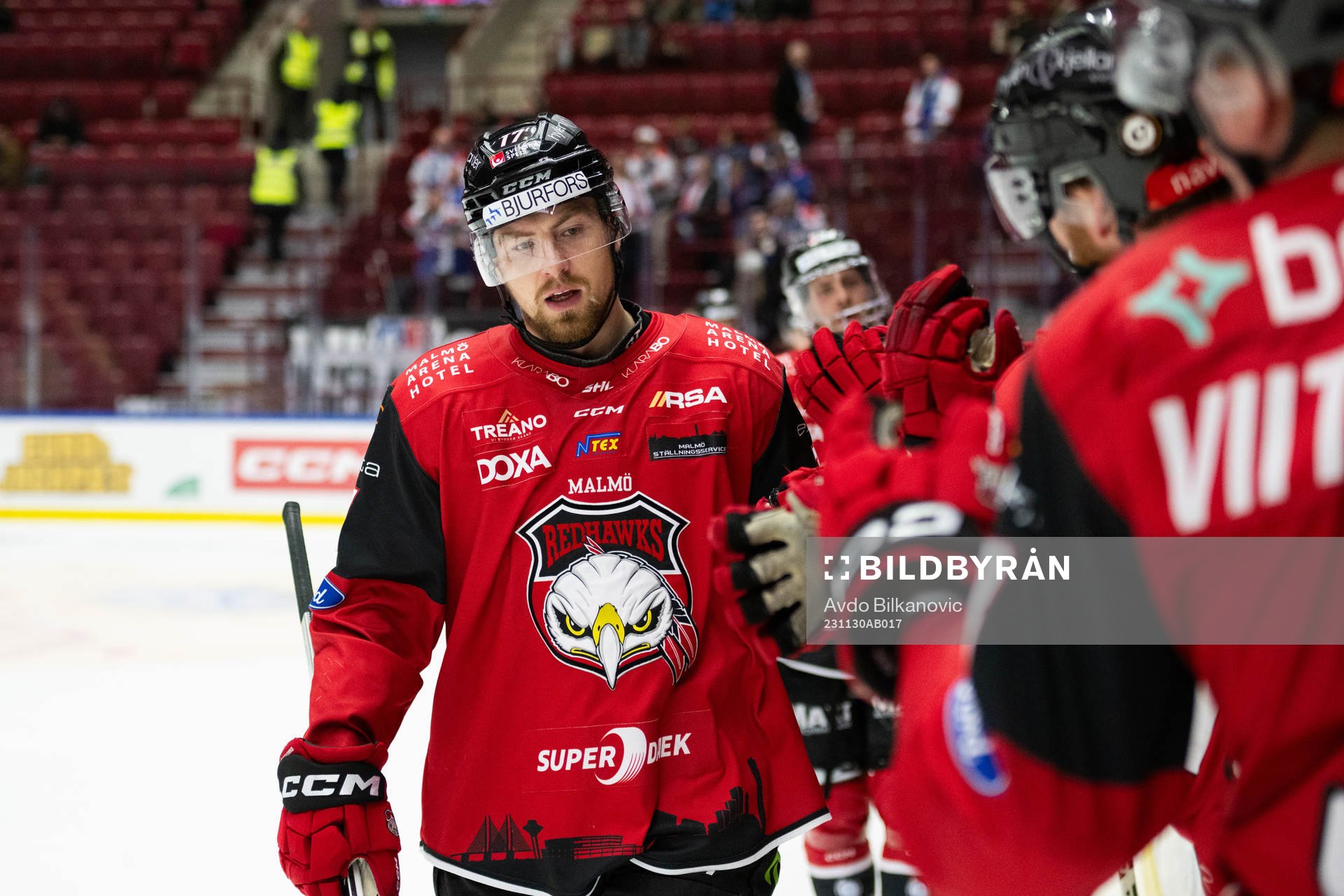 Malmö Redhawks Johan Ivarsson  jublar