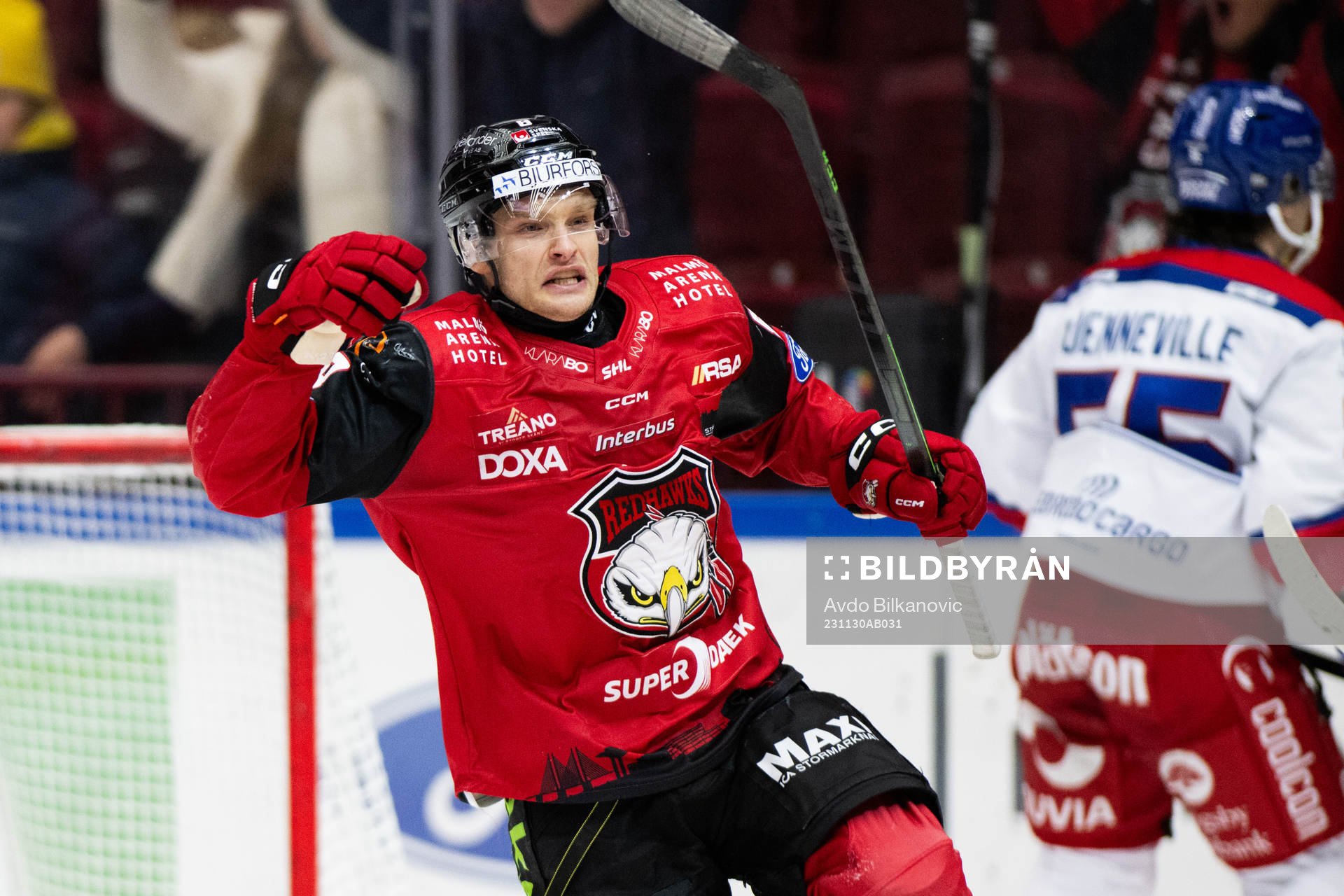 Malmö Redhawks Johan Olofsson jublar