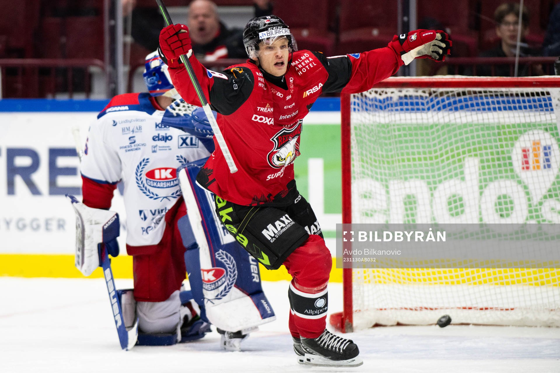 Malmö Redhawks Johan Olofsson jublar