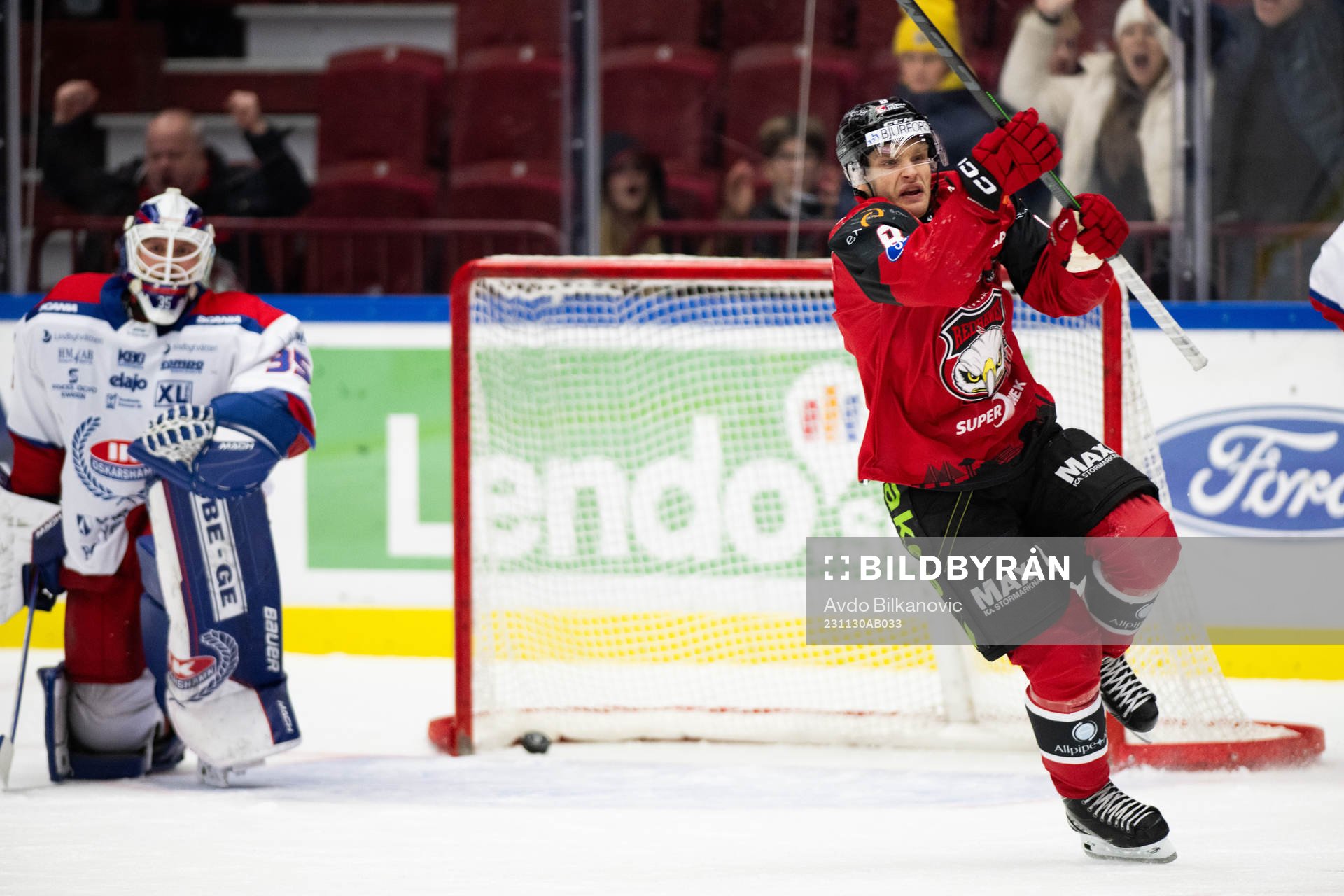 Malmö Redhawks Johan Olofsson jublar