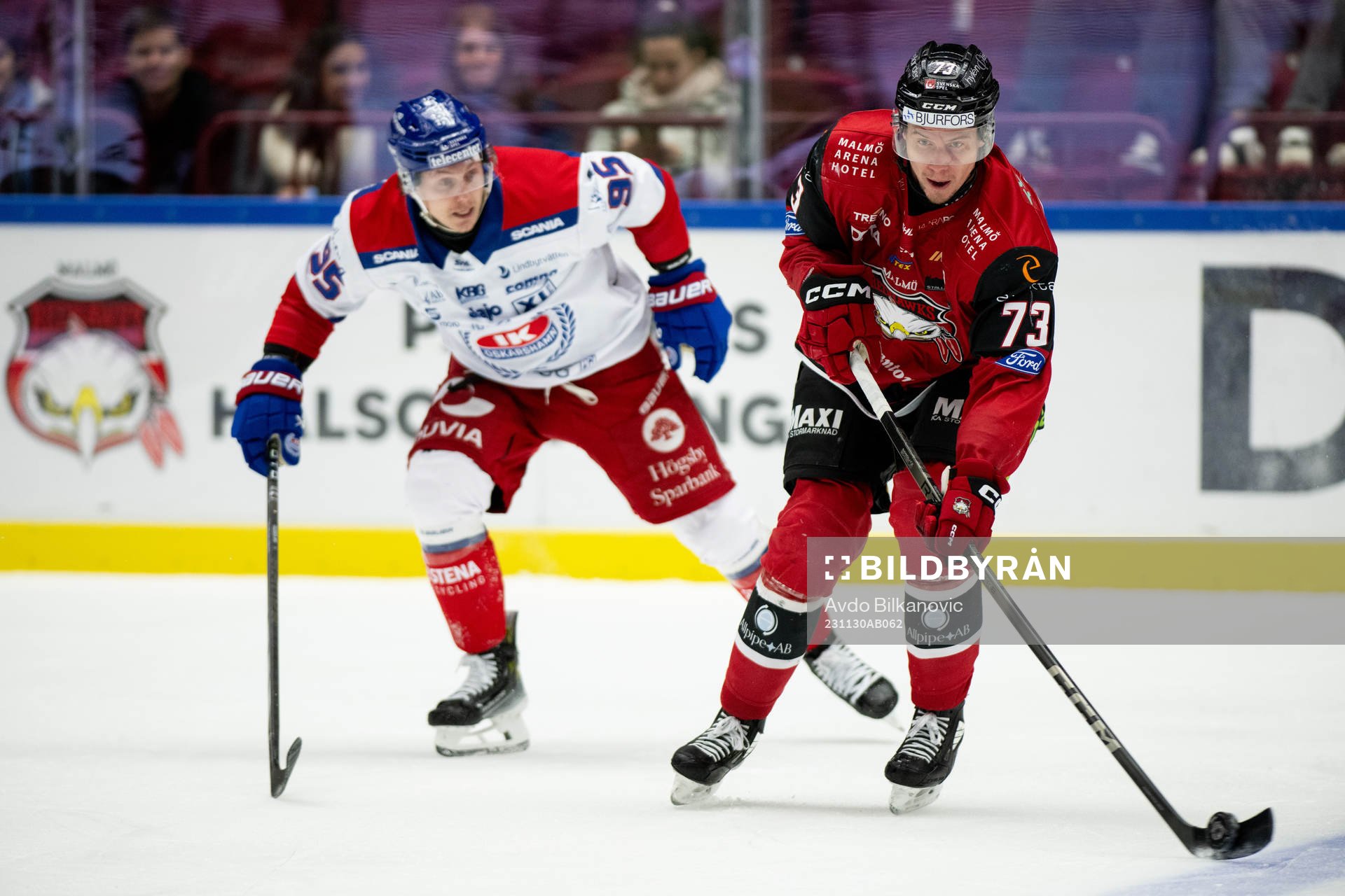 Malmö Redhawks Adam Ollas Mattsson och Oskarshamns Nick
