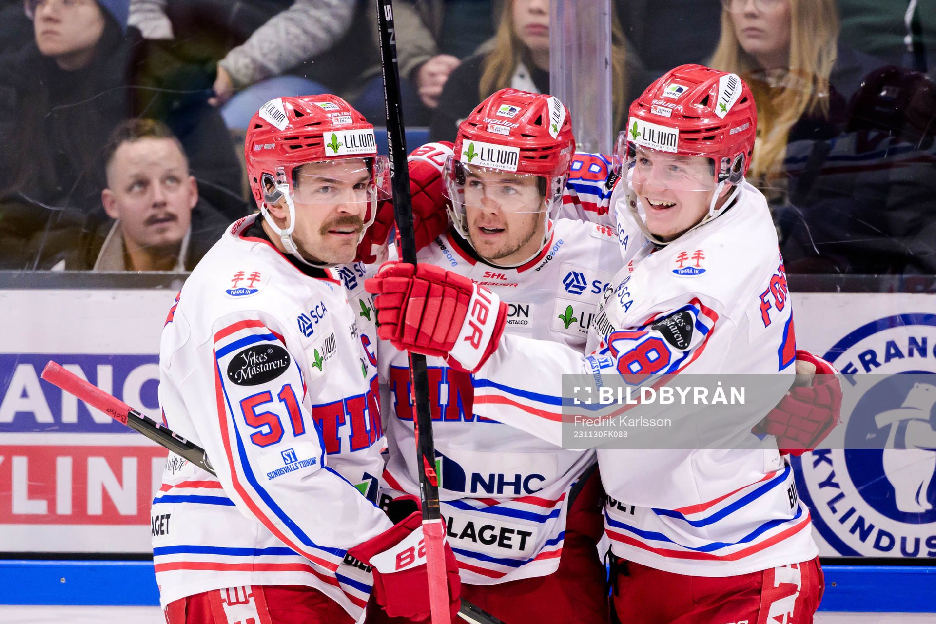 Timrås Anton Lander, Filip Hållander och Simon Forsmark