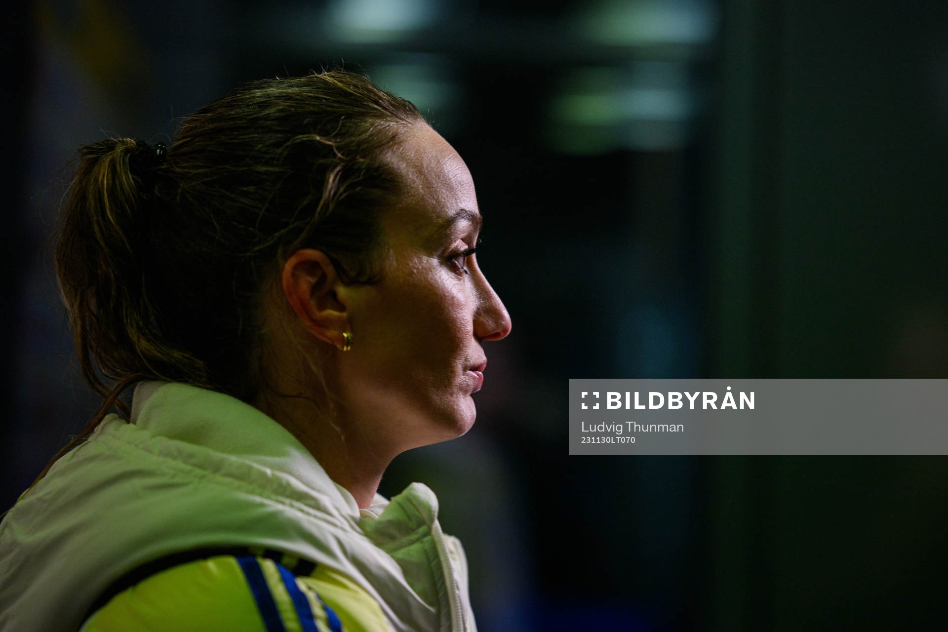 Kosovare Asllani is interviewed by the media