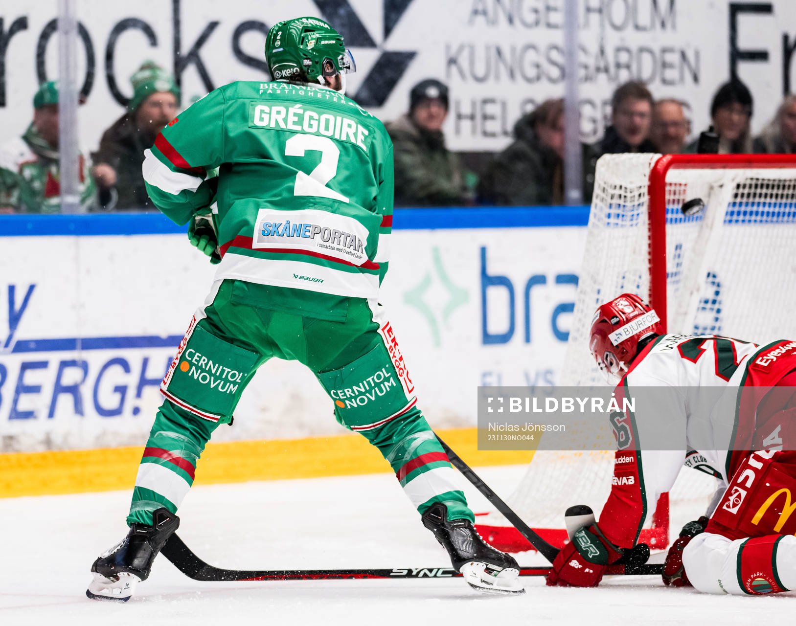 Rögle BKs Thomas Grégoire gör 2-3