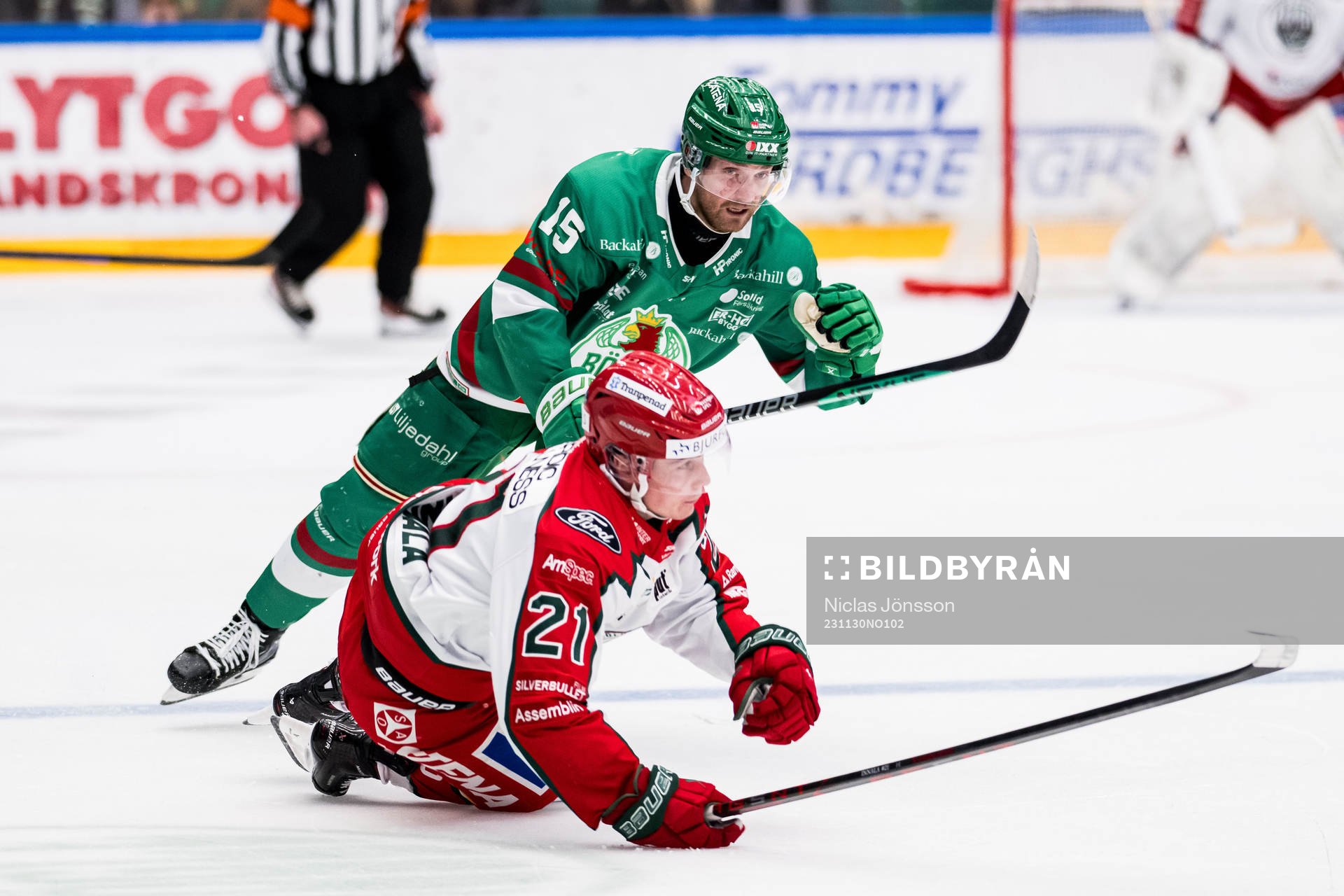 Rögle BKs Simon Ryfors och Frölunda HCs Jere Innala