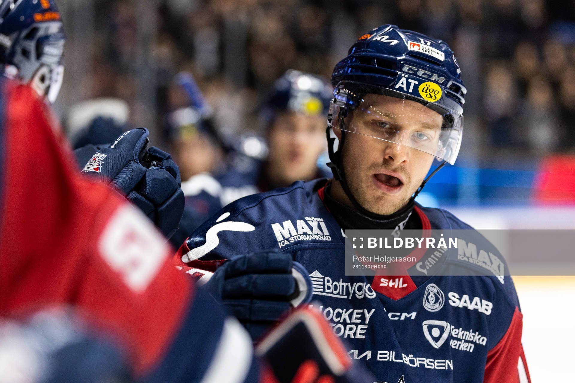 Linköpings Sebastian Strandberg jublar