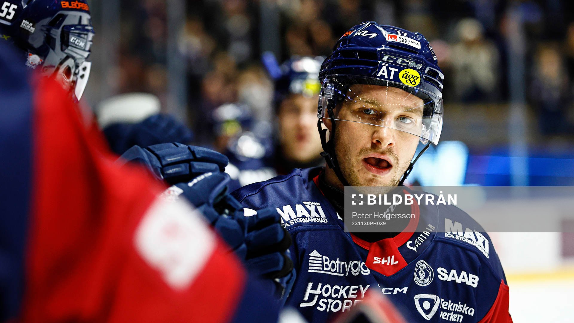 Linköpings Sebastian Strandberg jublar