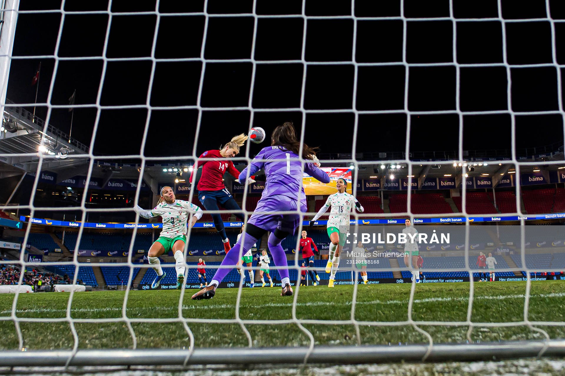Ada Hegerberg of Norway scores the 1-0 goal
