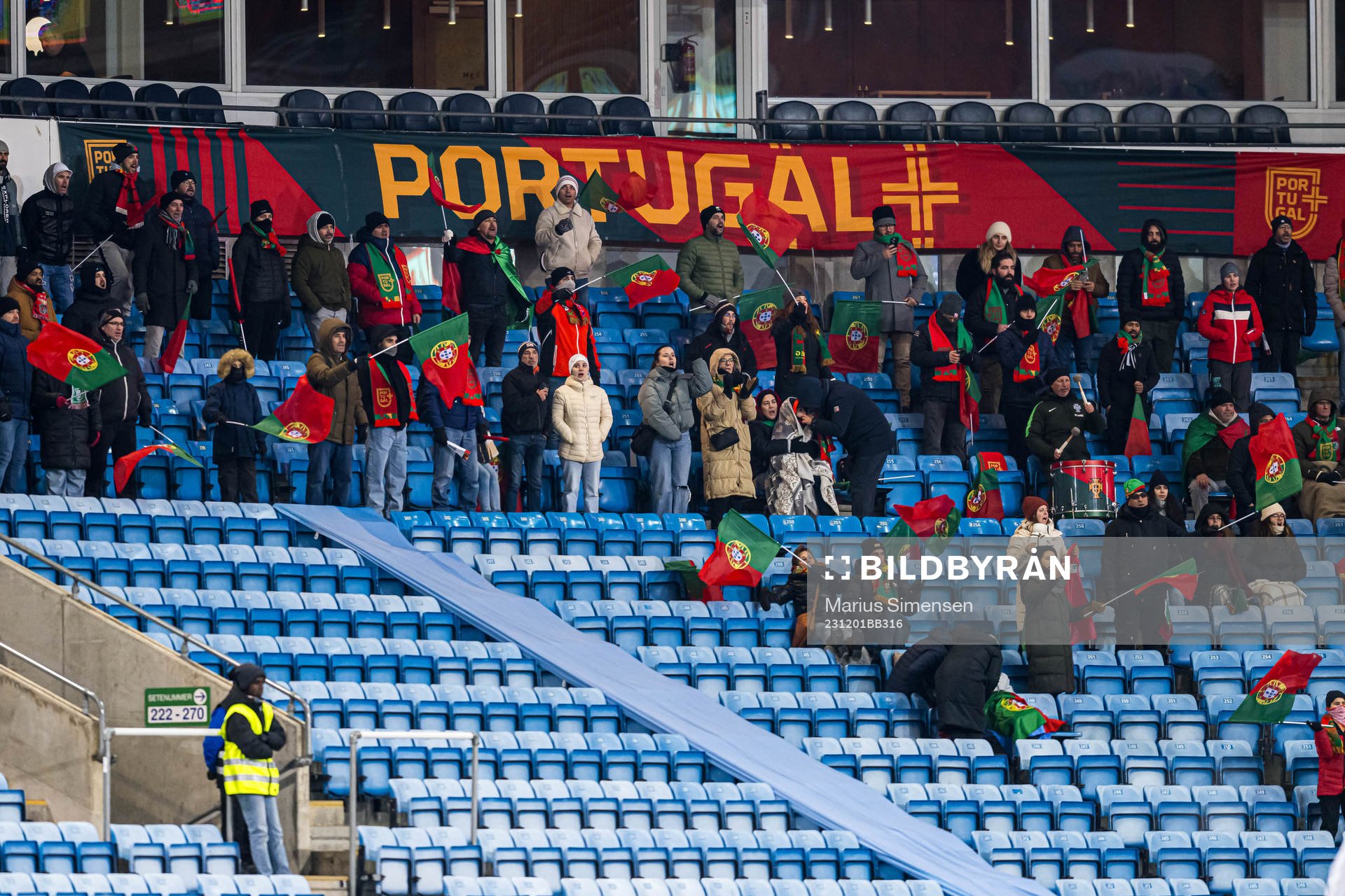 Spectators in the stands