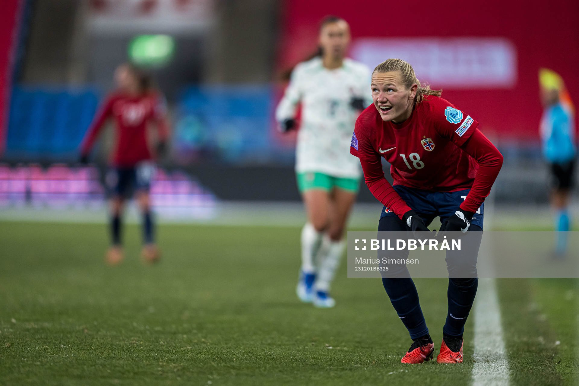 Frida Maanum of Norway in pain