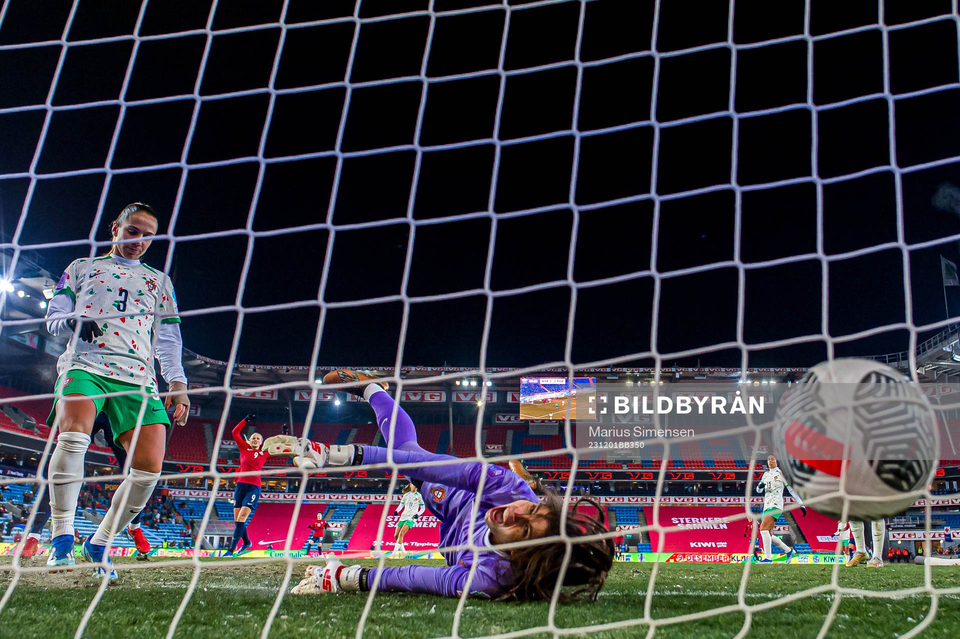 Ada Hegerberg of Norway scores the 3-0 goal behind