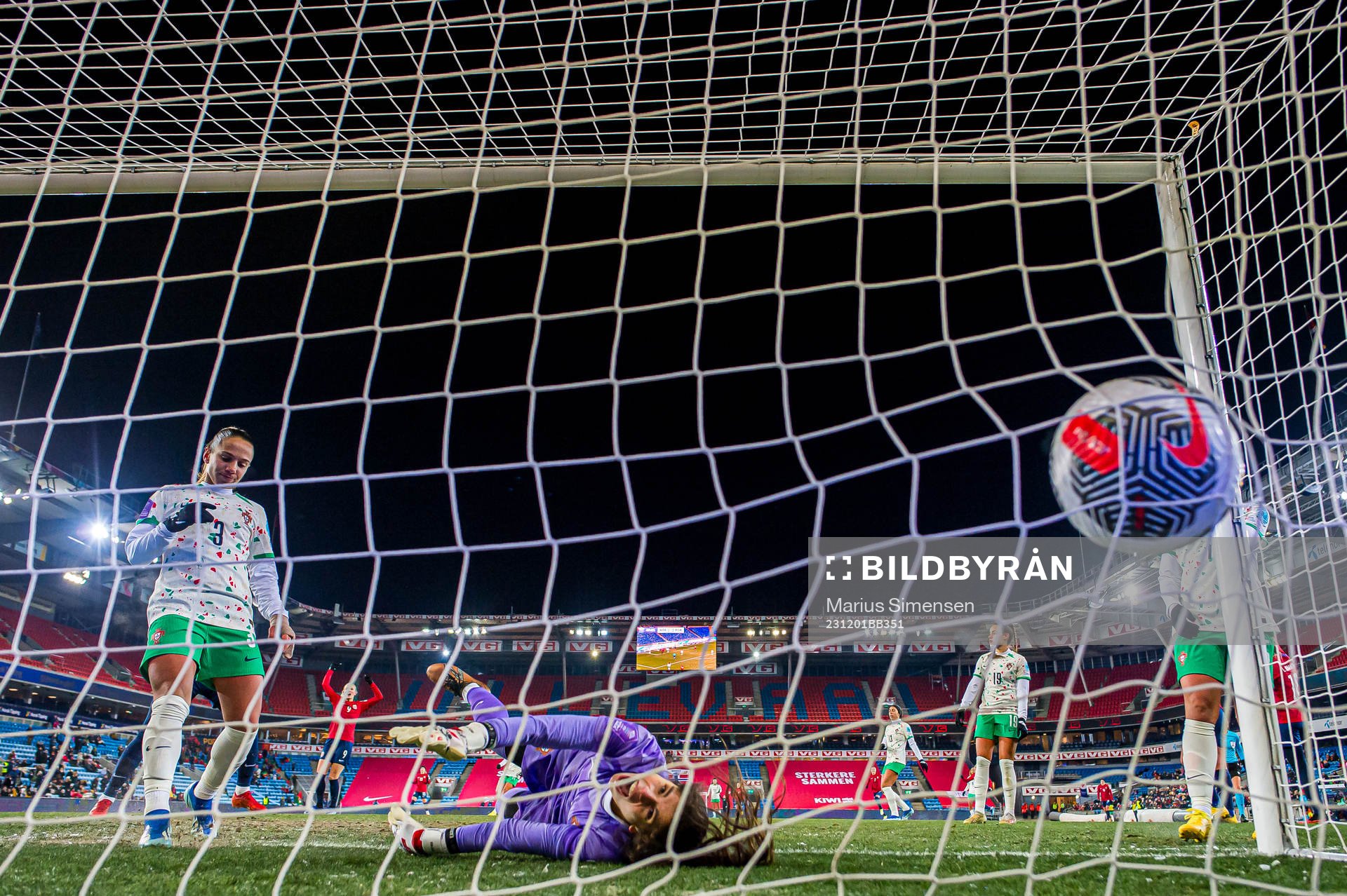 Ada Hegerberg of Norway scores the 3-0 goal behind