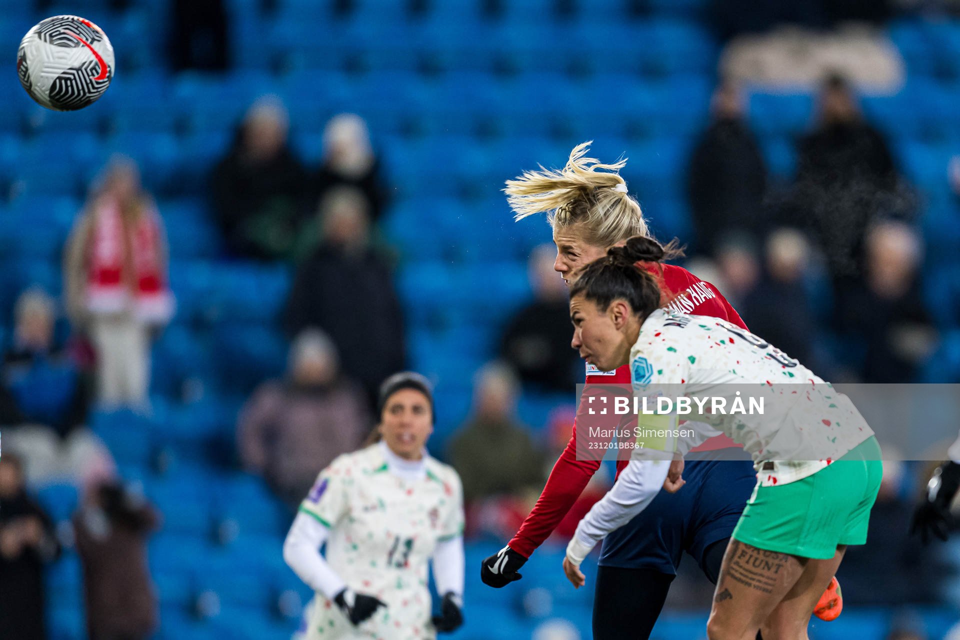 Sophie Roman Haug of Norway scores the 4-0 goal