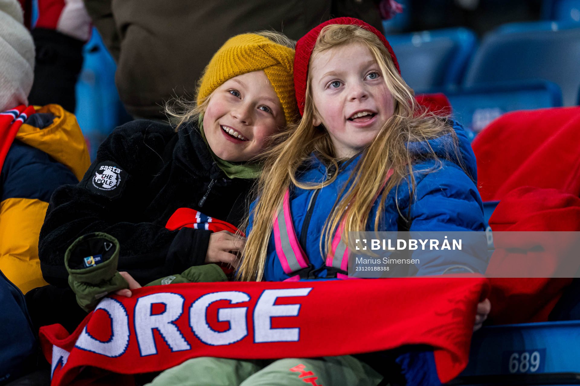 Spectators in the stands ahead of the UEFA Women’s Nations League football match between Norway and Portugal on December 1, 2023 in Oslo. 