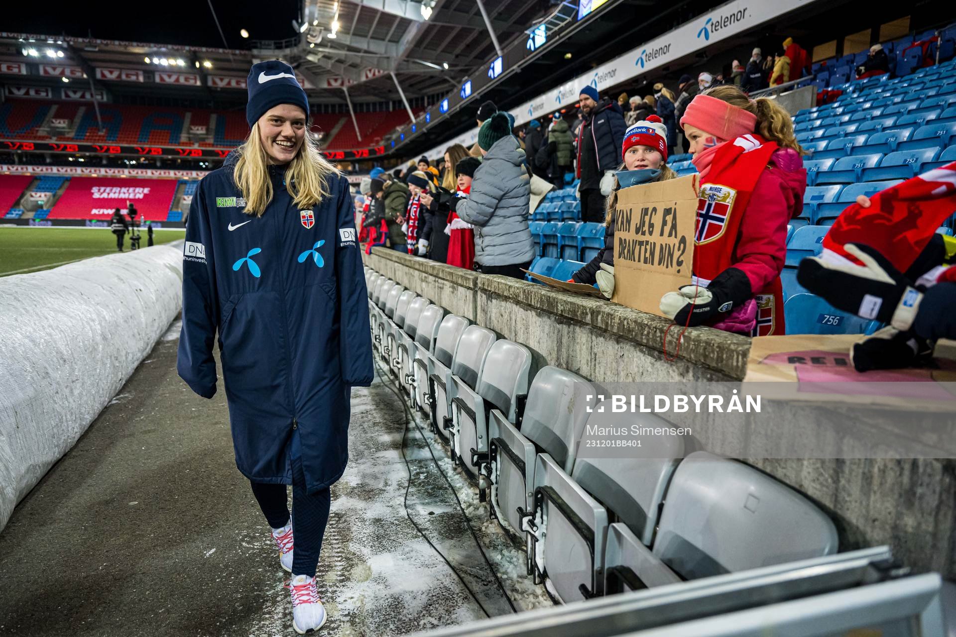 Mathilde Harviken of Norway after the UEFA Women’s Nations League football match between Norway and Portugal on December 1, 2023 in Oslo.