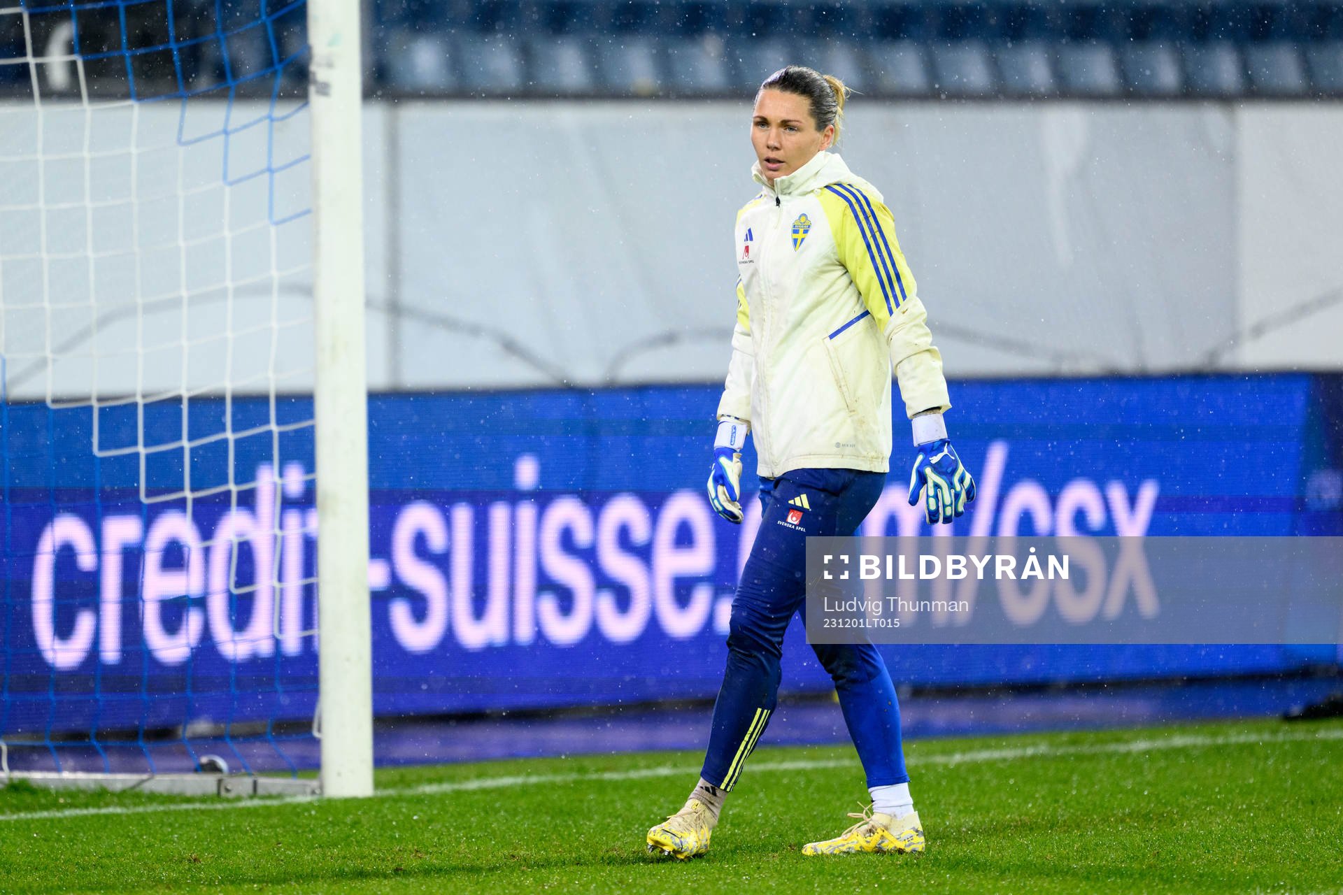 Goalkeeper Jennifer Falk of Sweden