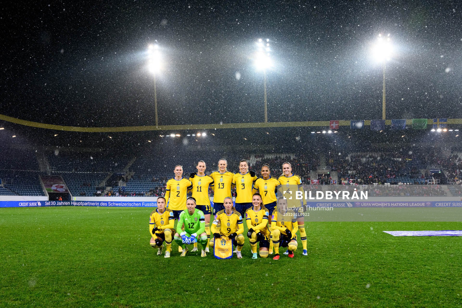 Starting eleven of Sweden ahead the UEFA Women's Nations