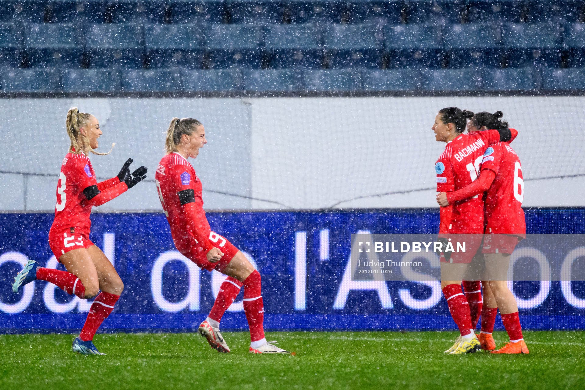 Ana-Maria Crnogorcevic of Switzerland celebrates