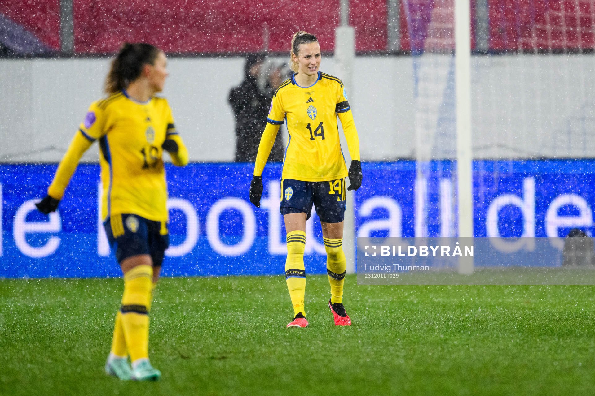 Nathalie Björn of Sweden looks dejcted