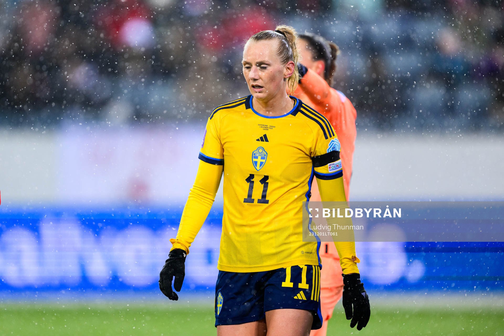 Stina Blackstenius of Sweden looks dejected