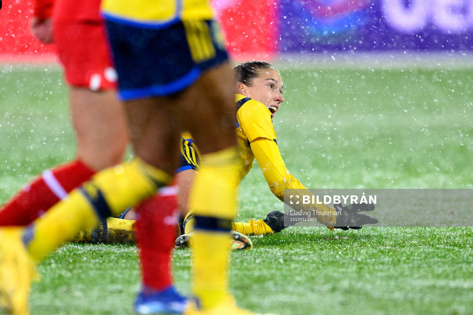 Filippa Angeldahl of Sweden reacts