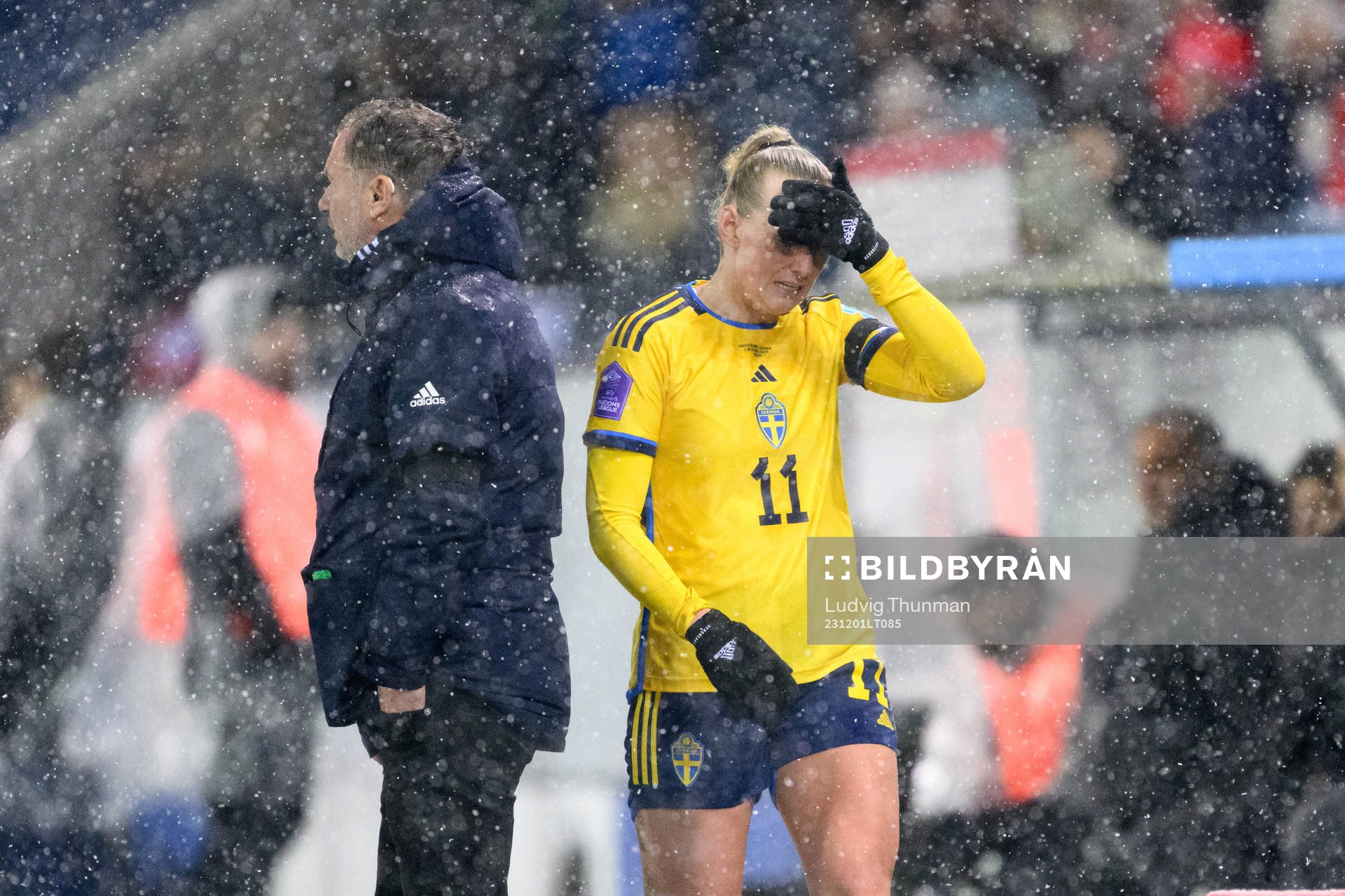 Stina Blackstenius of Sweden looks dejected