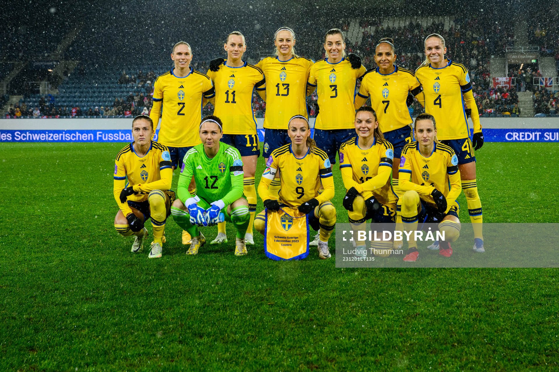 Starting eleven of Sweden ahead the UEFA Women's Nations
