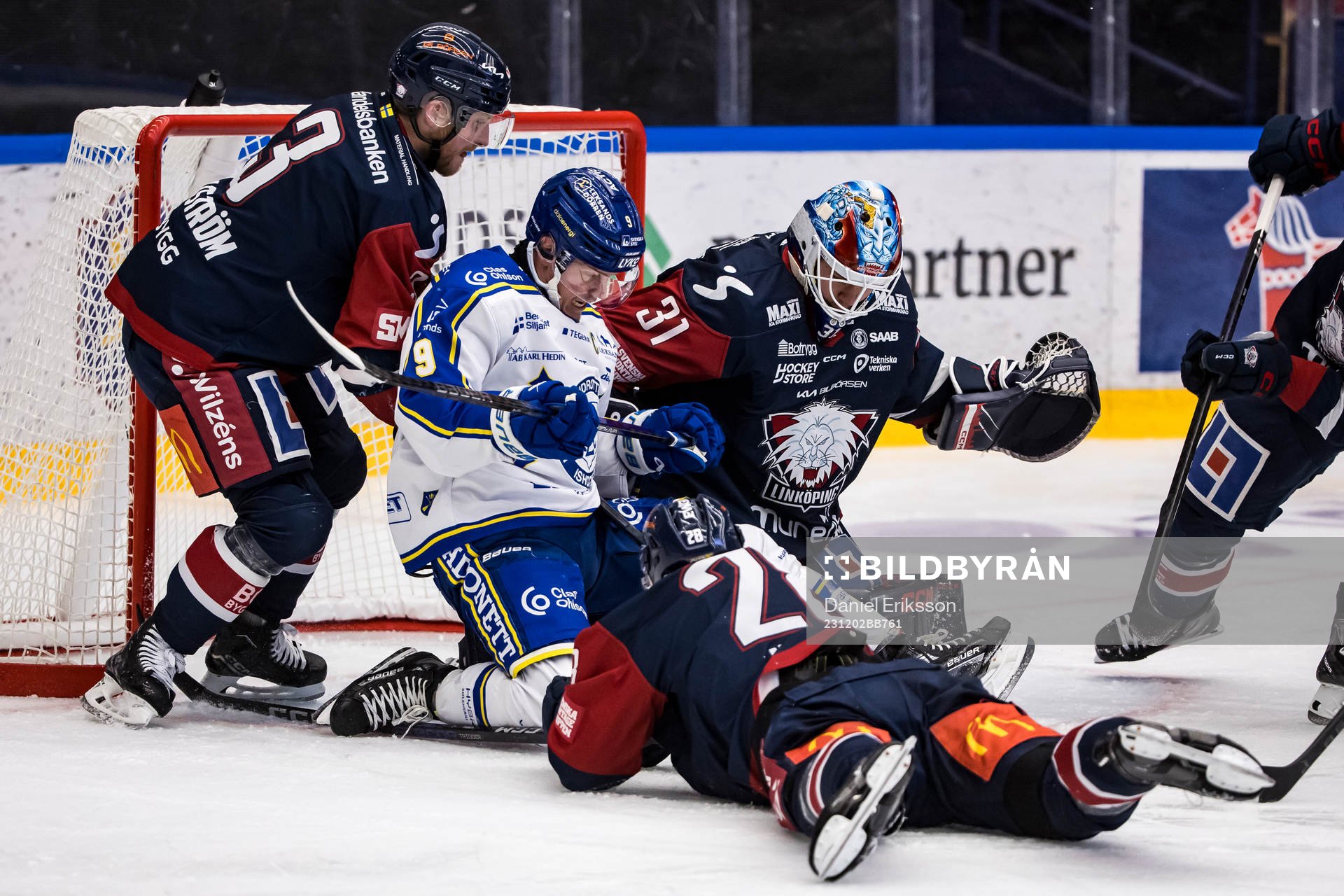 Leksands Patrik Zackrisson och Linköpings målvakt Jesper