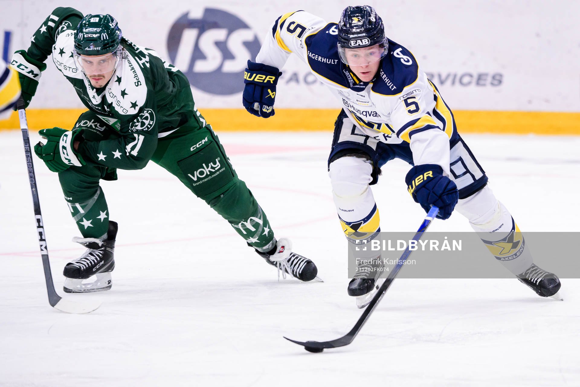 Färjestads Joakim Nygård och HV71s Victor Sjöholm