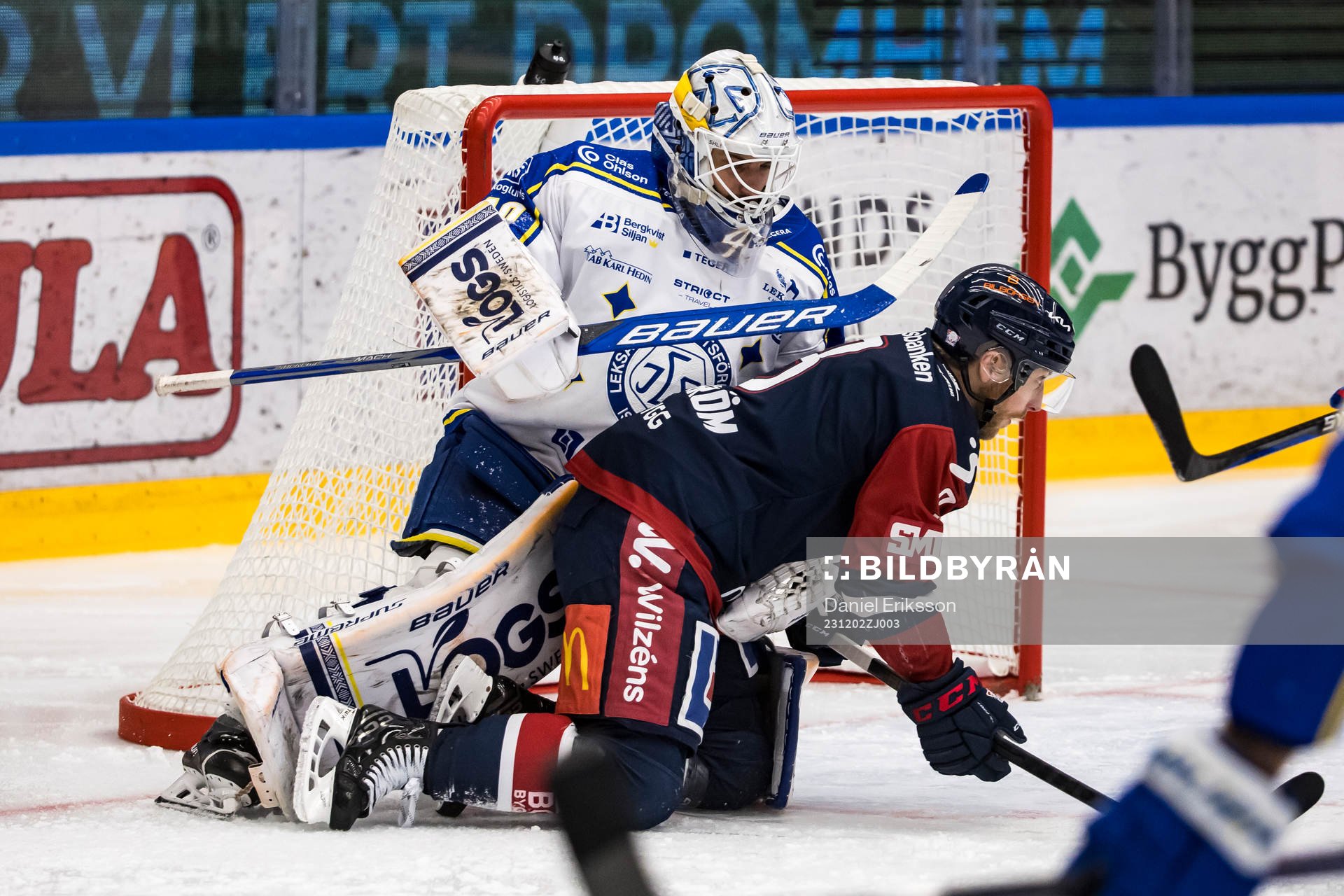 Leksands målvakt Mantas Armalis och Linköpings Linus