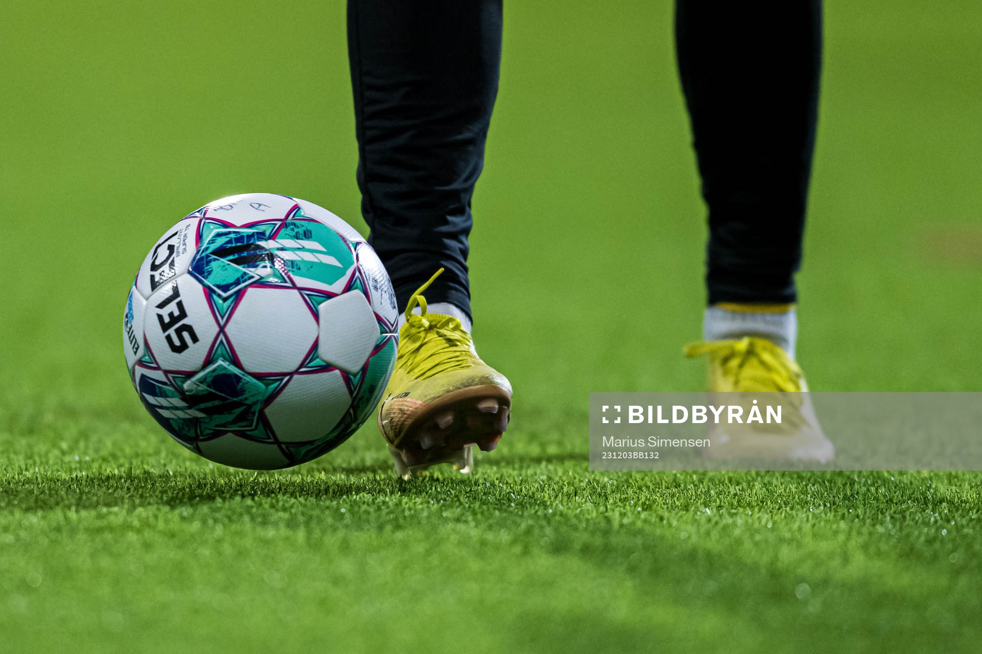 The matchball ahead of the Eliteserien match between Bodø/Glimt and Sarpsborg 08 on December 3, 2023 in Bodø.