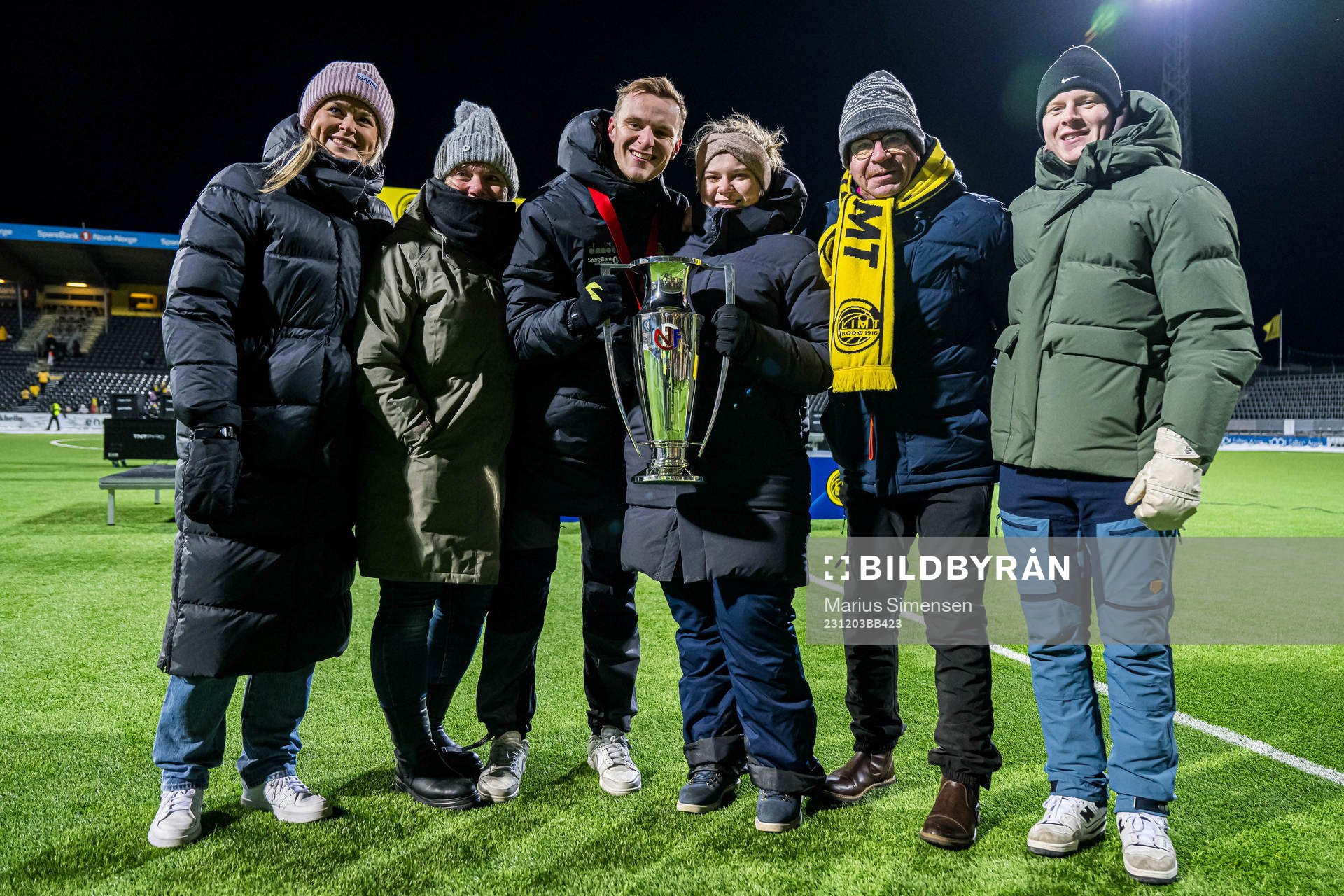Marius Lode of Bodø/Glimt celebrates with the trophy