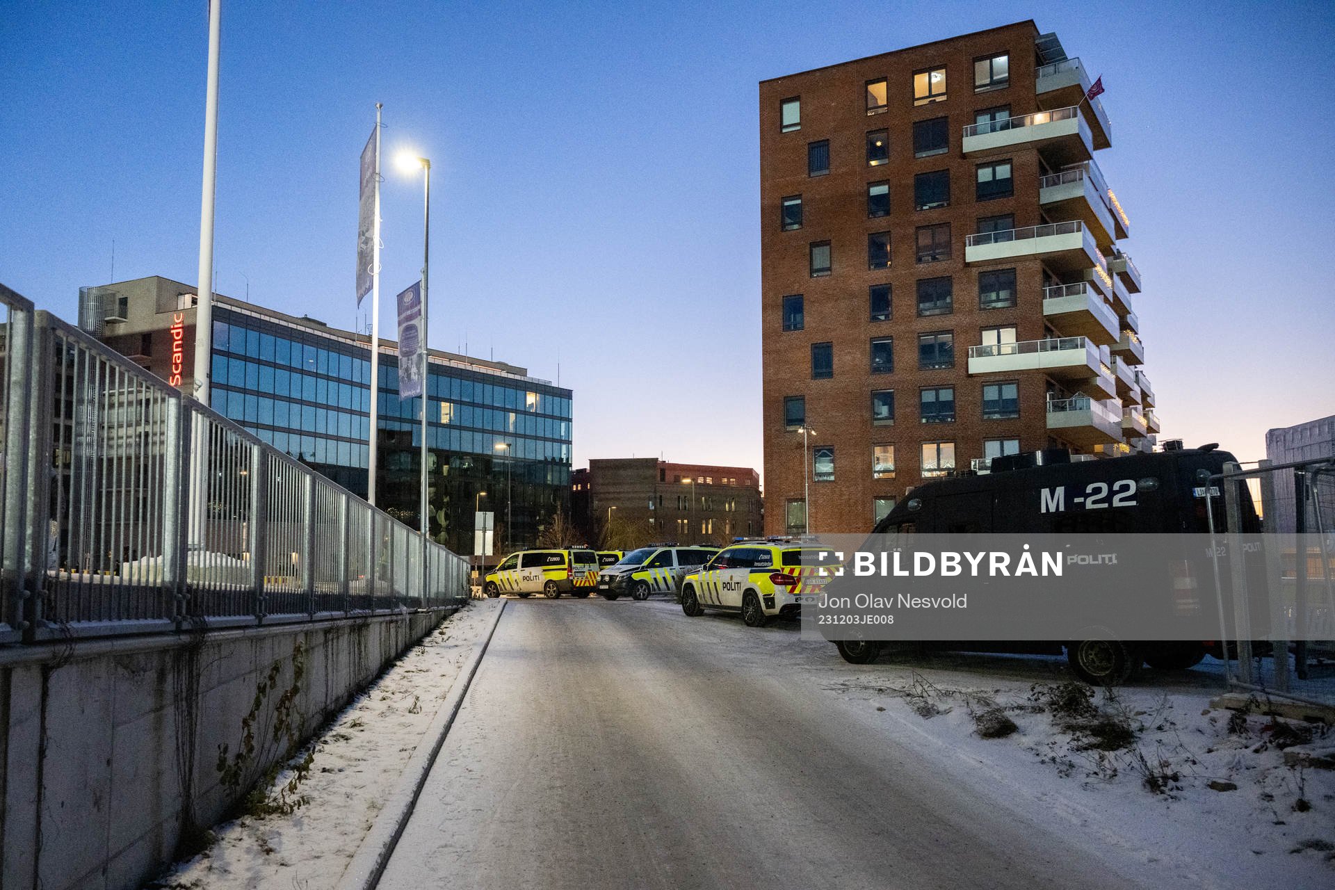Police outside of Intility Arena