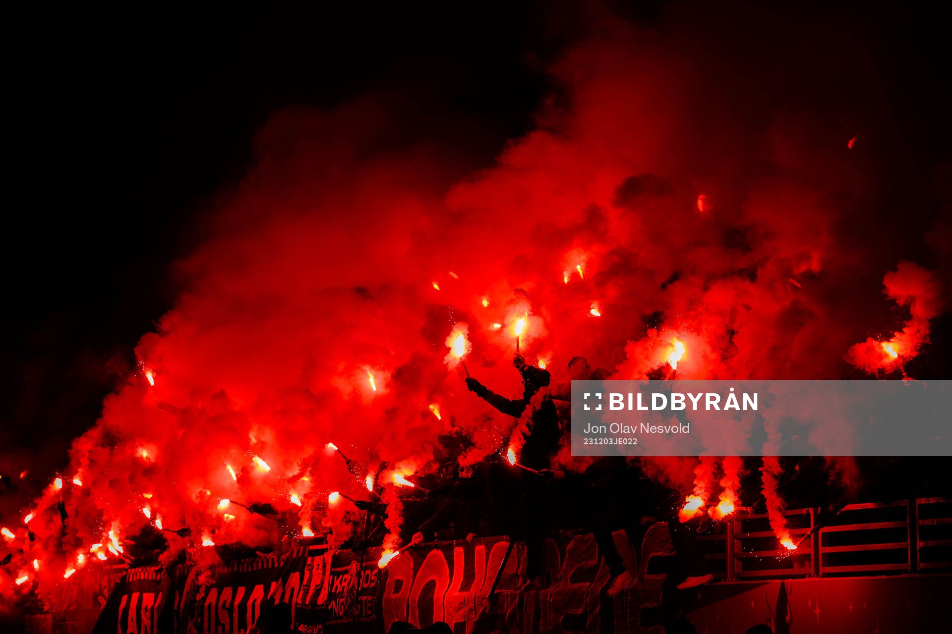 Fans with pyrotechnics
