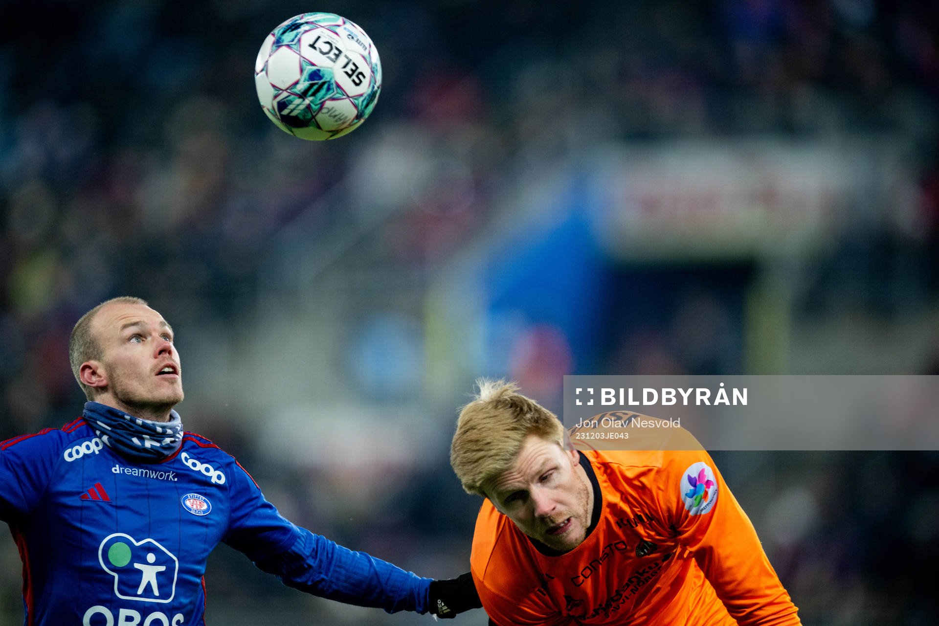 Petter Strand of Vålerenga and goalkeeper Jakob Let