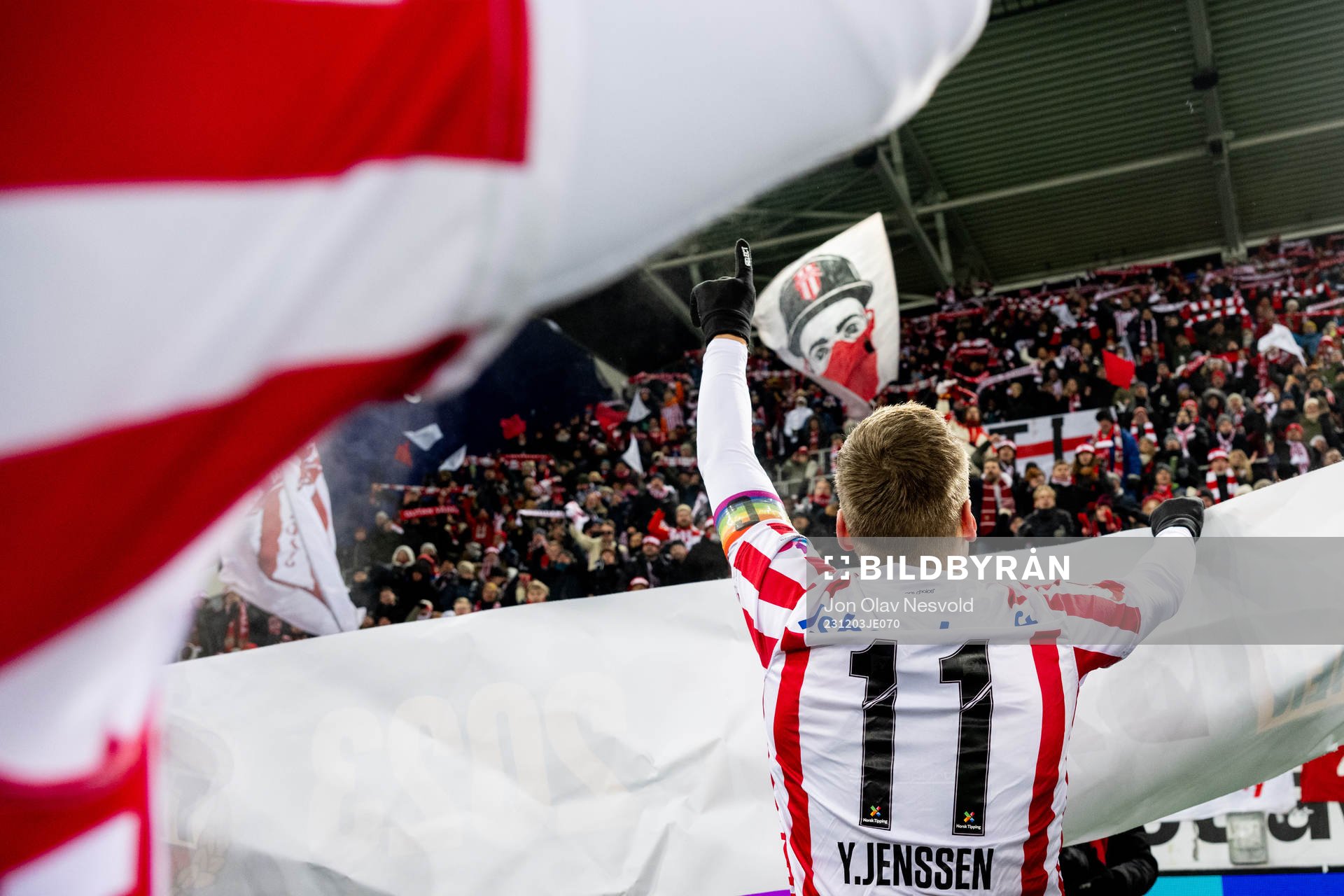 Ruben Yttergård Jenssen of Tromsø celebrates the bronze