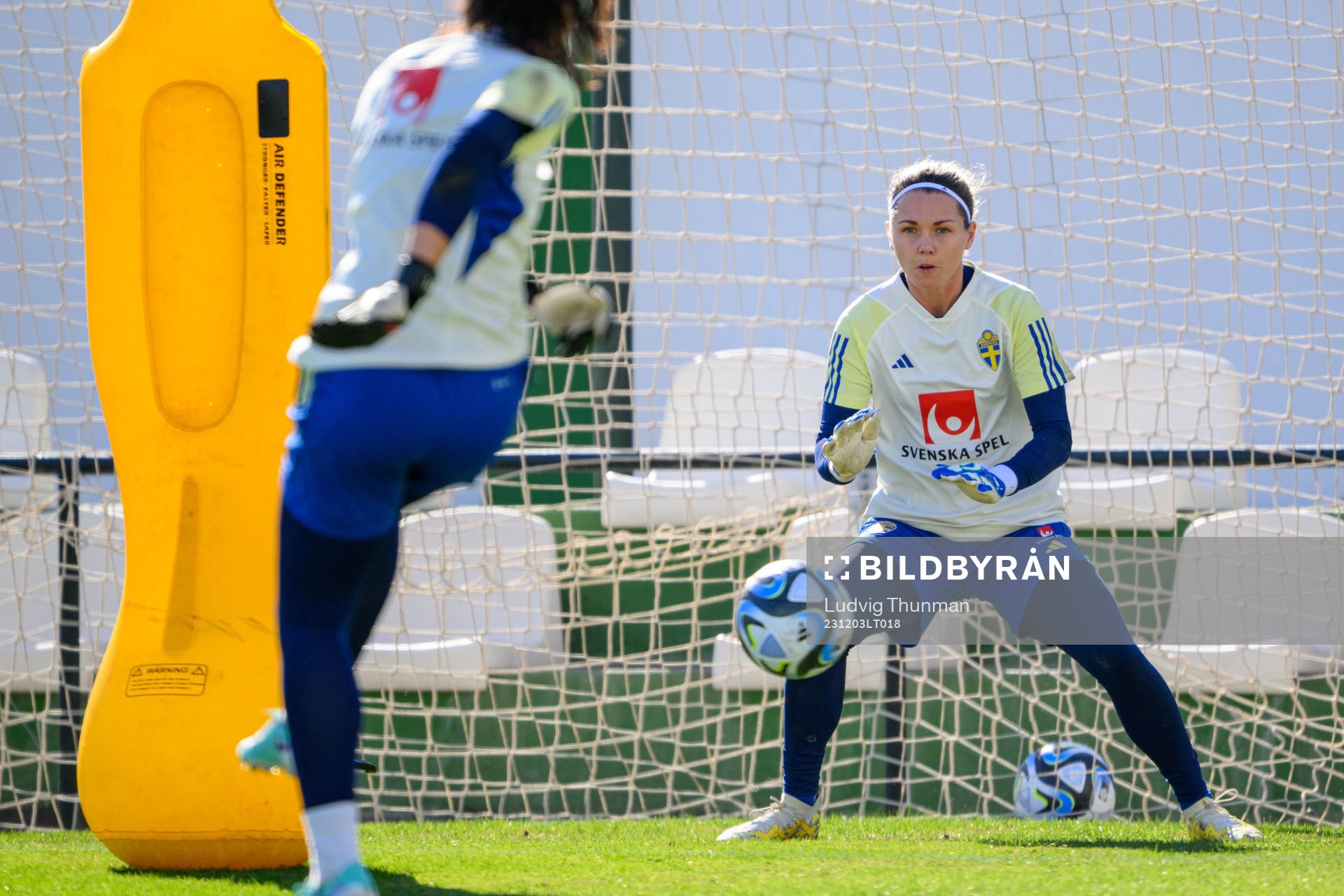 Goalkeeper Jennifer Falk of Sweden of the women's national